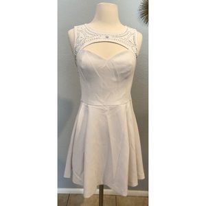 White Rhinestone Skater Dress